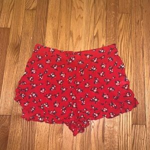 AEO Red Floral Shorts